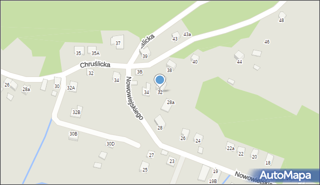 Nowy Sącz, Nowowiejskiego Feliksa, 32, mapa Nowego Sącza