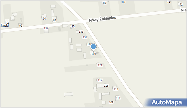 Nowy Żabieniec, Nowy Żabieniec, 125, mapa Nowy Żabieniec