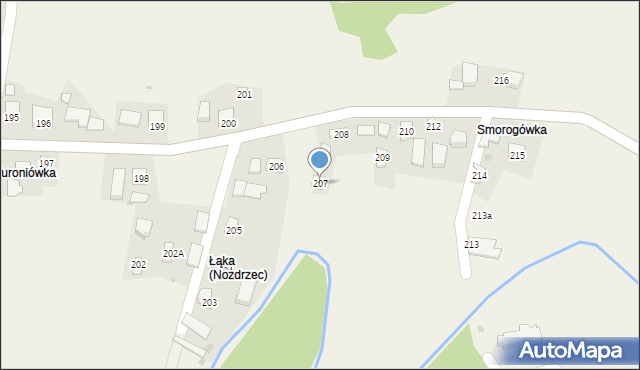 Nozdrzec, Nozdrzec, 207, mapa Nozdrzec