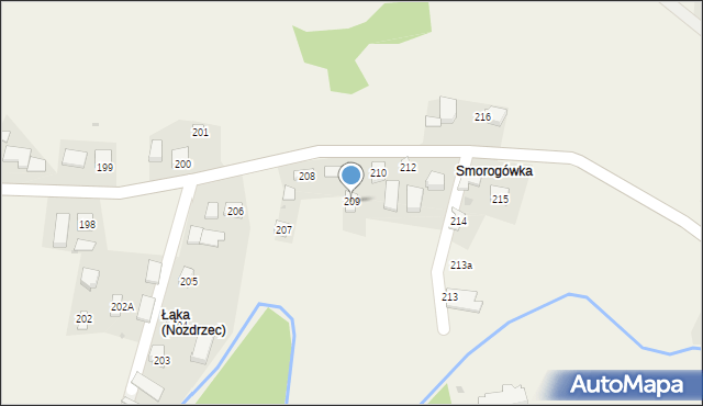 Nozdrzec, Nozdrzec, 209, mapa Nozdrzec