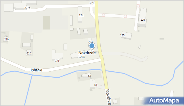 Nozdrzec, Nozdrzec, 222, mapa Nozdrzec