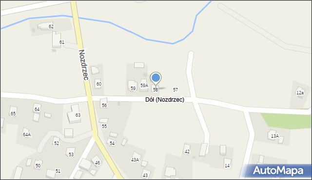 Nozdrzec, Nozdrzec, 58, mapa Nozdrzec