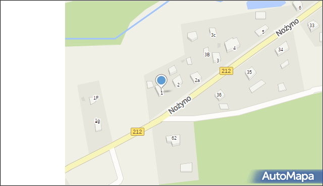 Nożyno, Nożyno, 1, mapa Nożyno