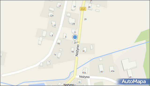 Nożyno, Nożyno, 10, mapa Nożyno