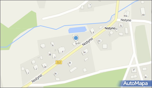 Nożyno, Nożyno, 5, mapa Nożyno