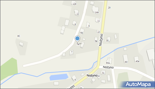 Nożyno, Nożyno, 7A, mapa Nożyno