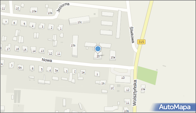 Obra, Nowa, 10, mapa Obra