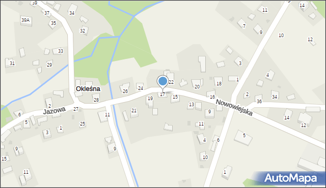 Okleśna, Nowowiejska, 17, mapa Okleśna