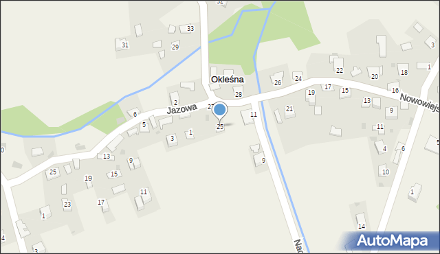 Okleśna, Nowowiejska, 25, mapa Okleśna