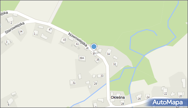 Okleśna, Nowowiejska, 37, mapa Okleśna