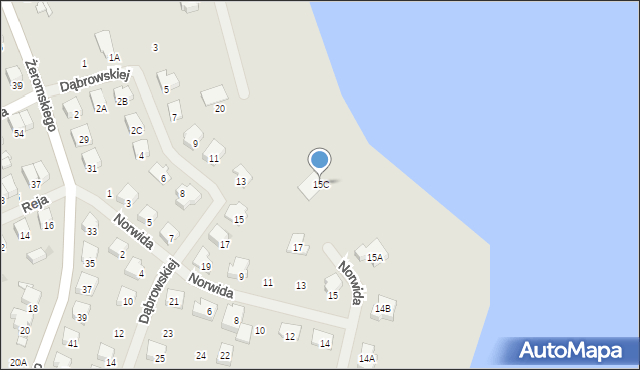 Olecko, Norwida Cypriana Kamila, 15C, mapa Olecko