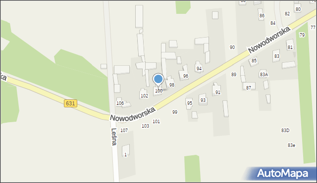 Olszewnica Nowa, Nowodworska, 100, mapa Olszewnica Nowa