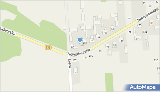 Olszewnica Nowa, Nowodworska, 104, mapa Olszewnica Nowa