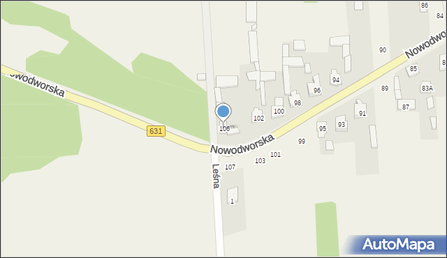 Olszewnica Nowa, Nowodworska, 106, mapa Olszewnica Nowa