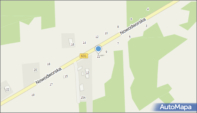 Olszewnica Nowa, Nowodworska, 11, mapa Olszewnica Nowa