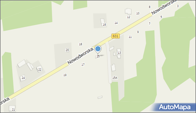 Olszewnica Nowa, Nowodworska, 15, mapa Olszewnica Nowa