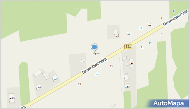 Olszewnica Nowa, Nowodworska, 18, mapa Olszewnica Nowa