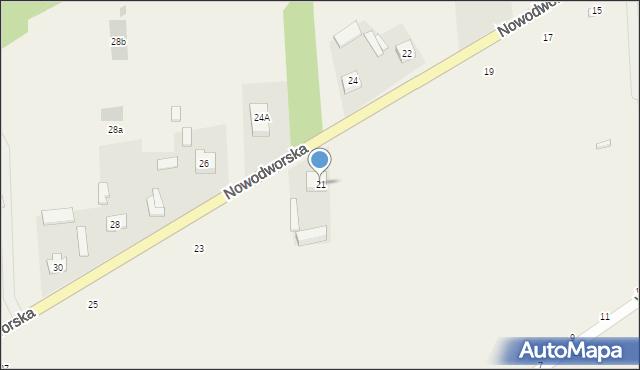 Olszewnica Nowa, Nowodworska, 21, mapa Olszewnica Nowa