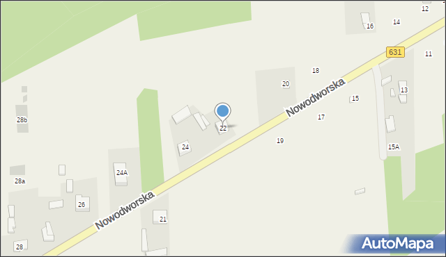 Olszewnica Nowa, Nowodworska, 22, mapa Olszewnica Nowa