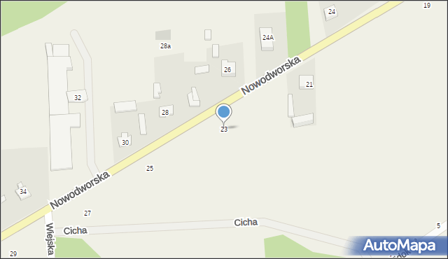 Olszewnica Nowa, Nowodworska, 23, mapa Olszewnica Nowa