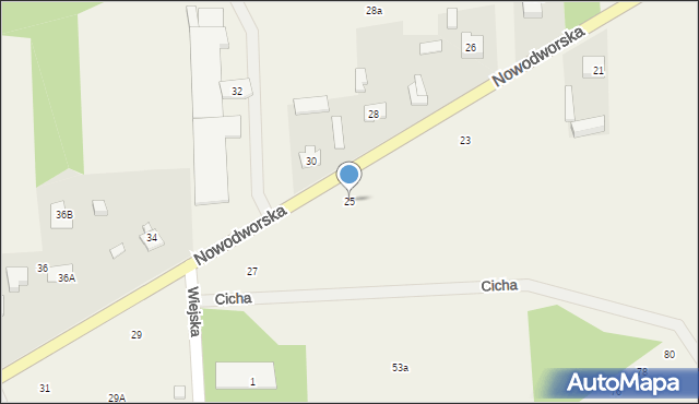 Olszewnica Nowa, Nowodworska, 25, mapa Olszewnica Nowa