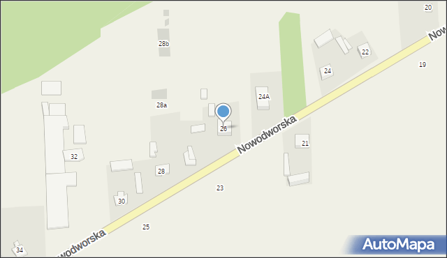 Olszewnica Nowa, Nowodworska, 26, mapa Olszewnica Nowa