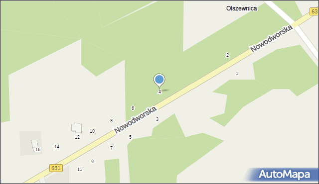 Olszewnica Nowa, Nowodworska, 4, mapa Olszewnica Nowa