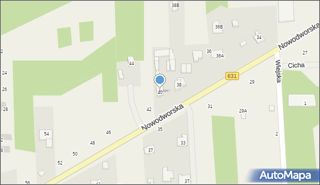 Olszewnica Nowa, Nowodworska, 40, mapa Olszewnica Nowa