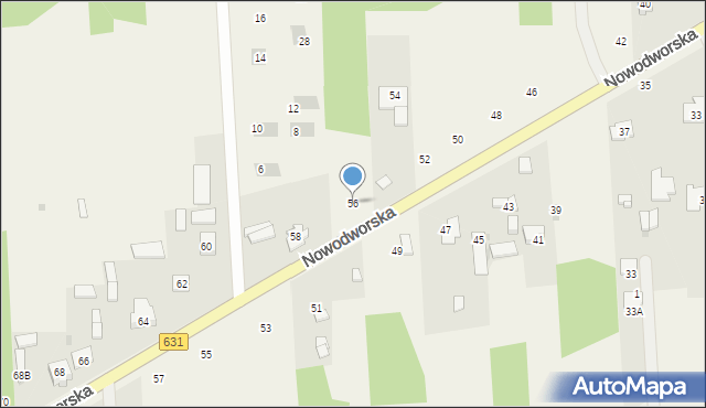 Olszewnica Nowa, Nowodworska, 56, mapa Olszewnica Nowa