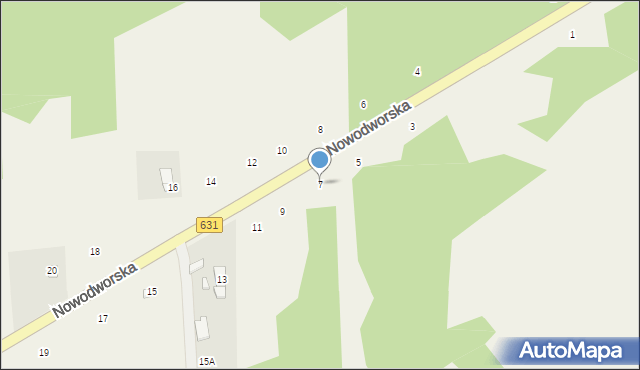 Olszewnica Nowa, Nowodworska, 7, mapa Olszewnica Nowa