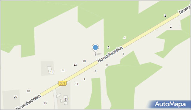 Olszewnica Nowa, Nowodworska, 8, mapa Olszewnica Nowa