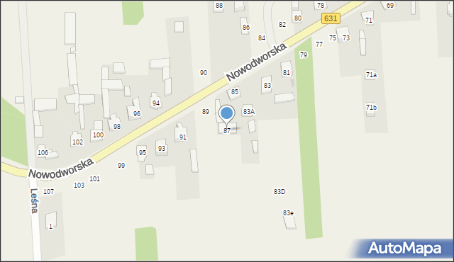 Olszewnica Nowa, Nowodworska, 87, mapa Olszewnica Nowa