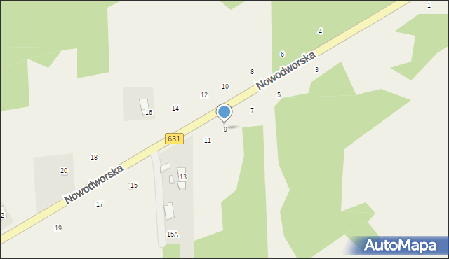 Olszewnica Nowa, Nowodworska, 9, mapa Olszewnica Nowa