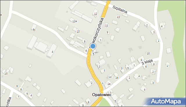 Opatowiec, Nowokorczyńska, 5, mapa Opatowiec