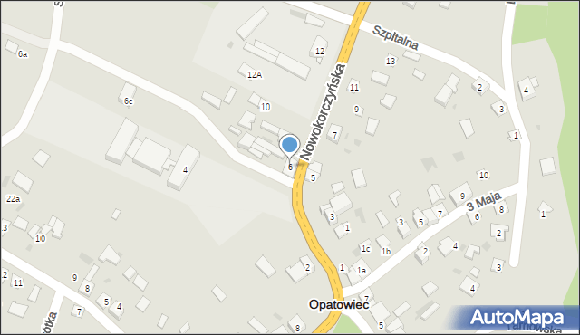 Opatowiec, Nowokorczyńska, 6, mapa Opatowiec