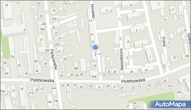 Opoczno, Norwida Cypriana Kamila, 1, mapa Opoczno