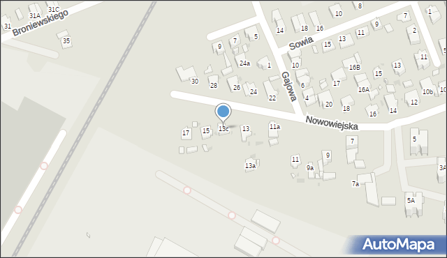 Opole, Nowowiejska, 13c, mapa Opola