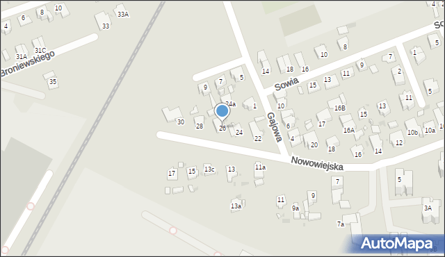 Opole, Nowowiejska, 26, mapa Opola