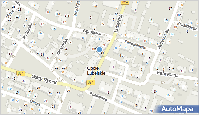 Opole Lubelskie, Nowy Rynek, 11, mapa Opole Lubelskie