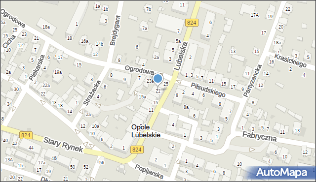 Opole Lubelskie, Nowy Rynek, 21, mapa Opole Lubelskie