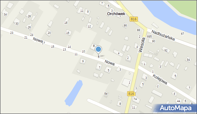 Orchówek, Nowa, 6, mapa Orchówek