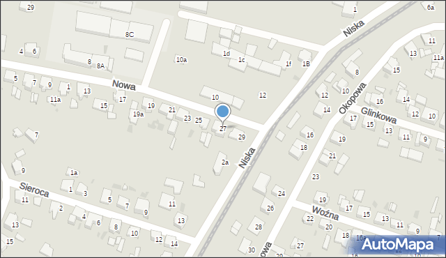 Ostrów Wielkopolski, Nowa, 27, mapa Ostrów Wielkopolski