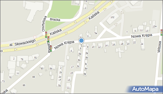 Ostrów Wielkopolski, Nowa Krępa, 6, mapa Ostrów Wielkopolski