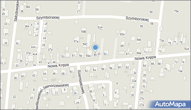 Ostrów Wielkopolski, Nowa Krępa, 61, mapa Ostrów Wielkopolski