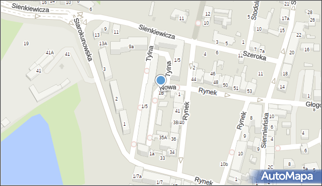 Ostrowiec Świętokrzyski, Nowa, 1B, mapa Ostrowiec Świętokrzyski