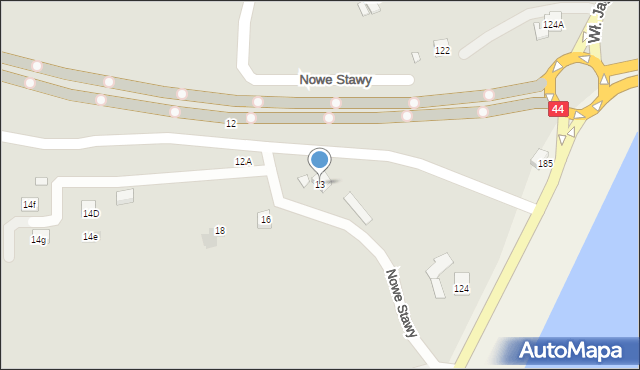 Oświęcim, Nowe Stawy, 13, mapa Oświęcimia