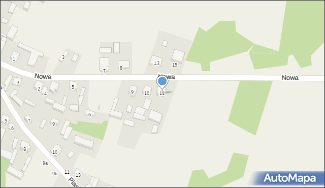 Ożegów, Nowa, 11, mapa Ożegów