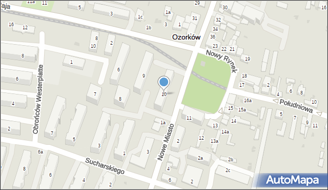 Ozorków, Nowy Rynek, 10, mapa Ozorków