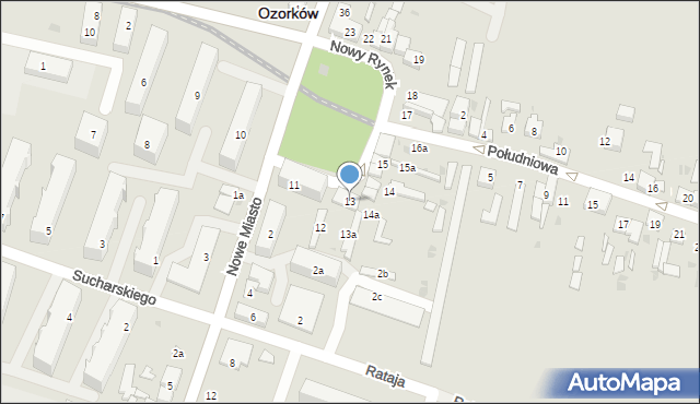 Ozorków, Nowy Rynek, 13, mapa Ozorków