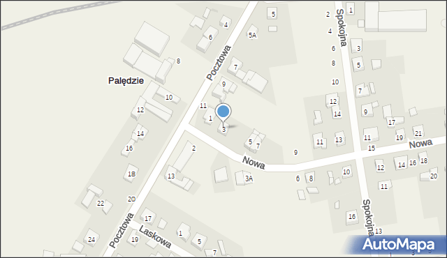 Palędzie, Nowa, 3, mapa Palędzie